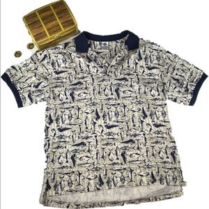 Columbia Men’s Fish Polo Shirt Size Large